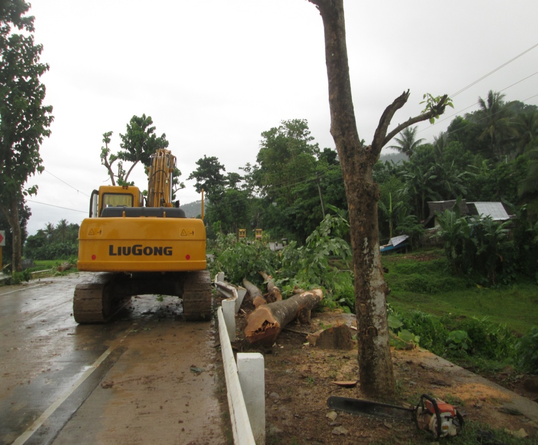 Road widening works